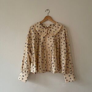 Boheme Prairie Blouse Lagenlook Top Linen Blend